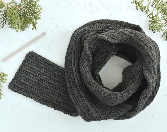 Free Men's Scarf Crochet Pattern by The Spruce Crafts