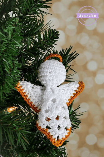 Granny Square Angel Ornament Crochet Pattern by Sewrella