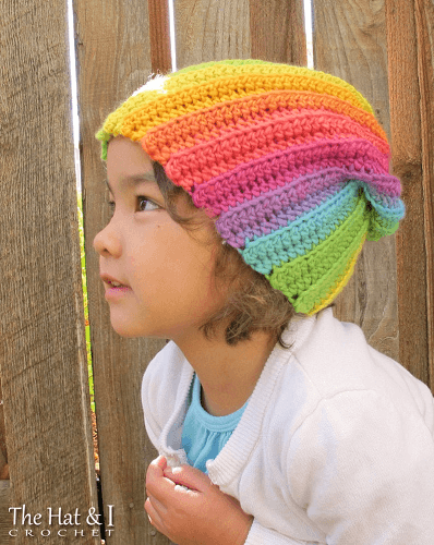 Lollipop Rainbow Swirl Hat Crochet Pattern by The Hat And I