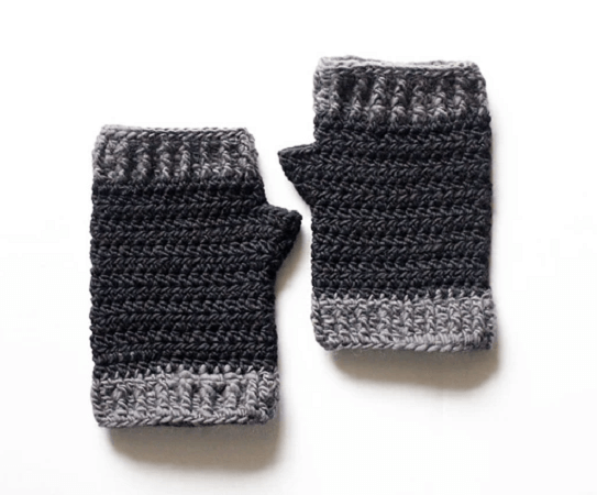 Men's Fingerless Gloves Crochet Pattern by Jessica A. Chong