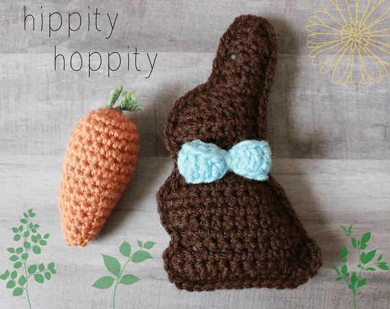 Mini Chocolate Bunny And Carrot Crochet Pattern by Amanda Lynn Crochet