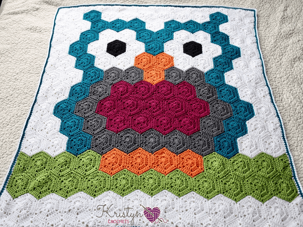 Hexagon Night Owl Crochet Blanket Pattern by Nana's Crafty Home