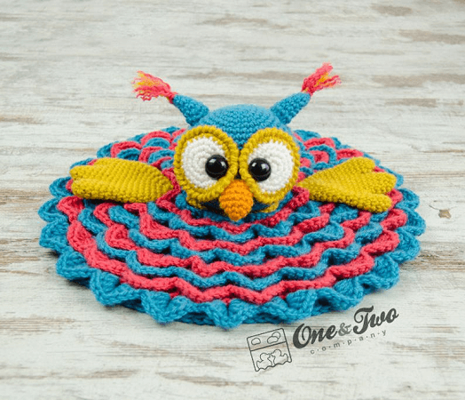 Security Owl Baby Blanket Crochet Pattern by One And Two Company