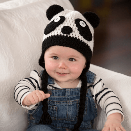 Panda Baby Hat Crochet Pattern by Red Heart