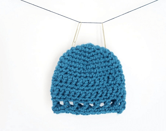 Peek A Boo Crochet Baby Hat Pattern by Knitting With Chopsticks