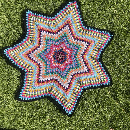 Stabby Granny Baby Star Blanket Crochet Pattern by Bright Red Cherries