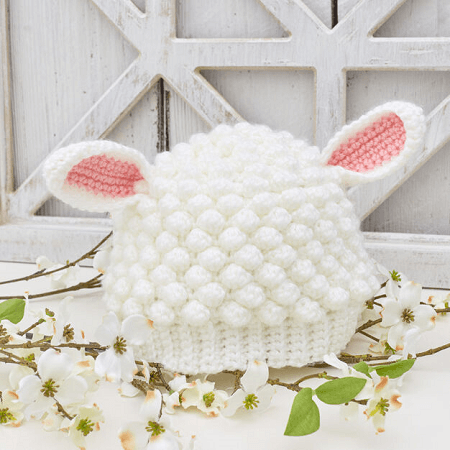Sweet Lamb Crochet Baby Hat Pattern by Yarnspirations
