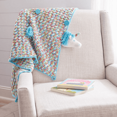 Baby Unicorn Blanket Crochet Pattern by Red Heart