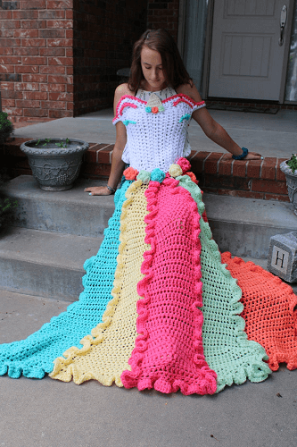 Unicorn Dress Blanket Crochet Pattern by Carol Hladik Designs