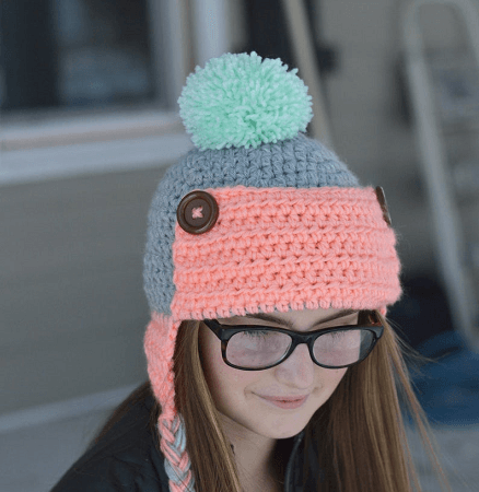 Women's Aviator Hat Crochet Pattern by Whistle And Ivy