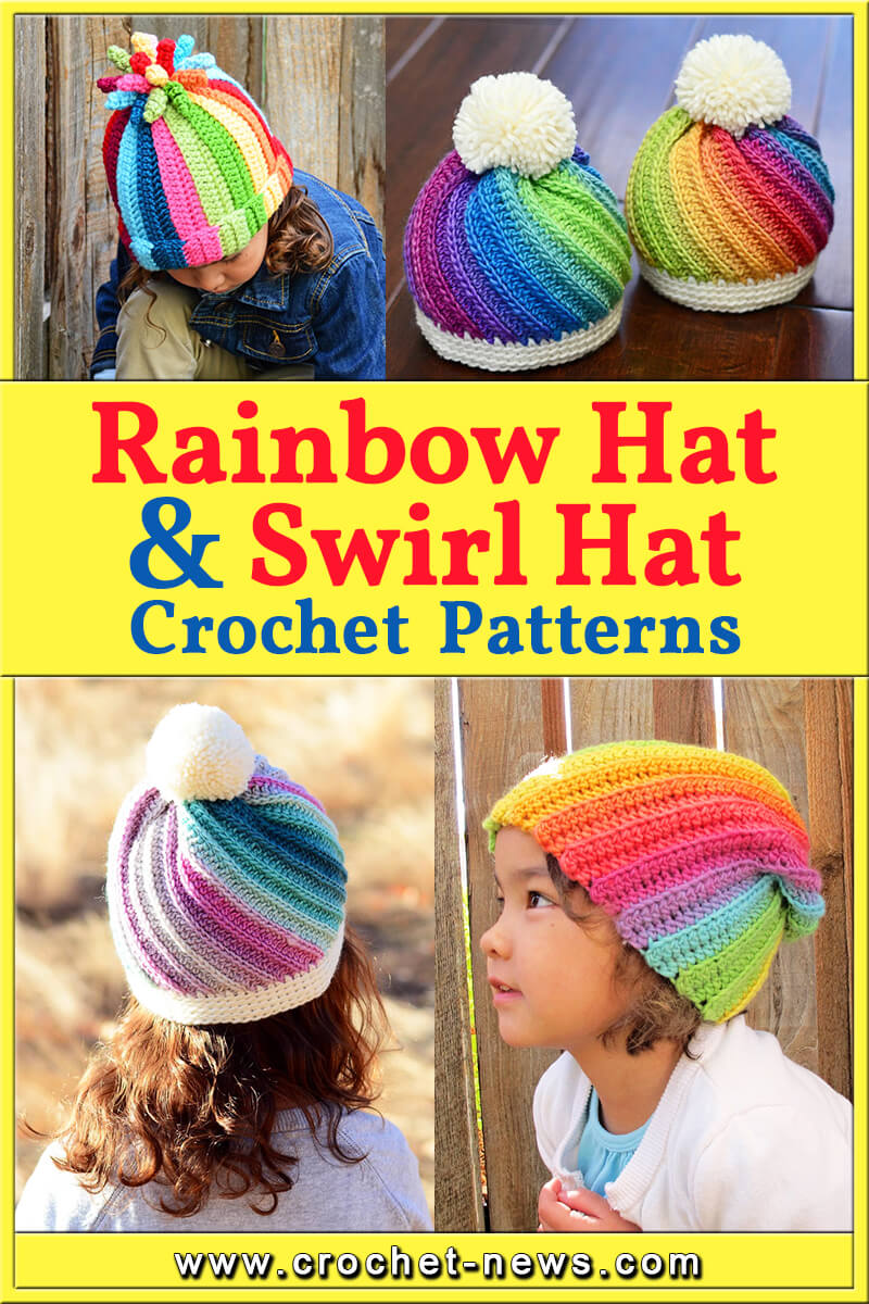 10 Crochet Rainbow Hat And Crochet Swirl Hat Patterns