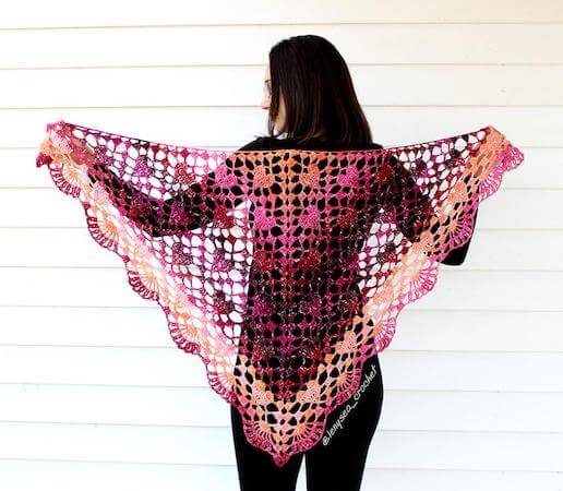 Agape Triangle Shawl Crochet Pattern by Lenysea Crochet