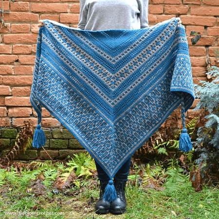 Amaya Mosaic Shawl Crochet Pattern by Lilla Bjorn Crochet
