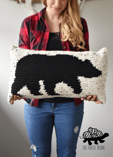 Bear Pillow Crochet Pattern by The Turtle Trunk