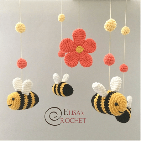 Crochet Bees Crib Mobile Pattern by Elisa's Crochet
