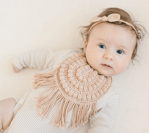 Bitty Boho Baby Bib Crochet Pattern by A Crafty Concept