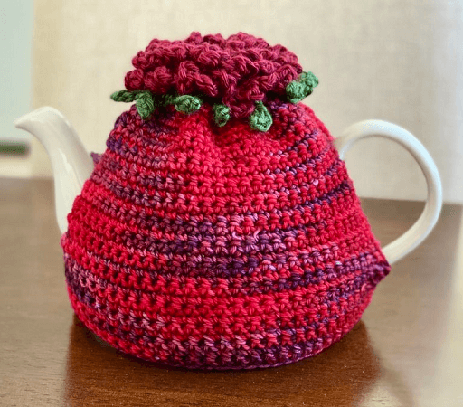 Blooming Flower Tea Cozy Crochet Pattern by Crafty Kitty Crochet