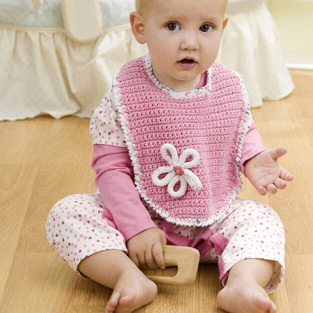 Blossom Baby Bib Crochet Pattern by Red Heart