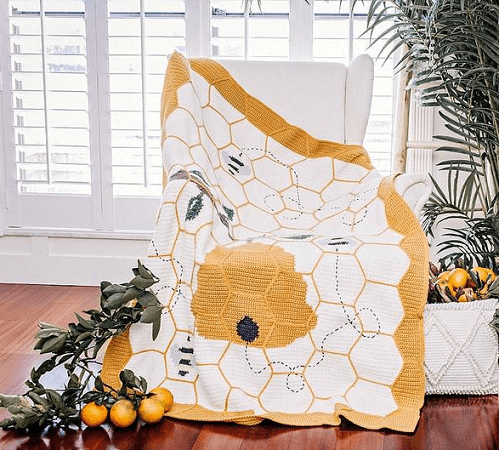 Buzzing Beehive Crochet Blanket Pattern by Briana K Designs