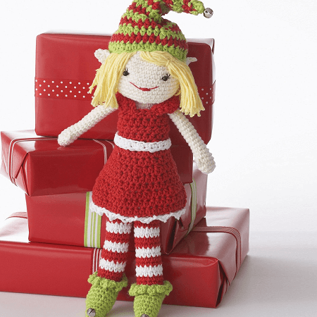 Christmas Elf Doll Amigurumi Pattern by Yarnspirations