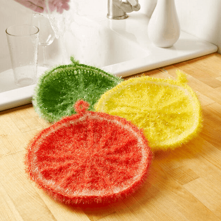 Citrus Dish Scrubber Crochet Pattern by Red Heart