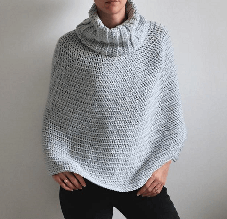 Cowl Neck Capelet Crochet Pattern by The Snugglery Patterns