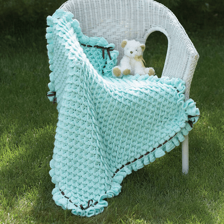 Crocodile Stitch Baby Blanket Crochet Pattern by Yarnspirations