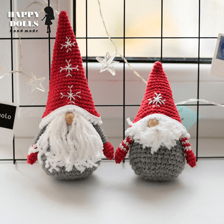 Crochet Amigurumi Christmas Gnome Pattern by Happy Dolls Handmade