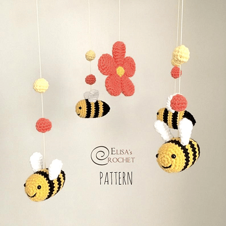 Bees Baby Mobile Crochet Pattern by Elisa's Crochet