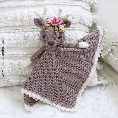 Crochet Deer Security Blanket Pattern by Theodore And Rose
