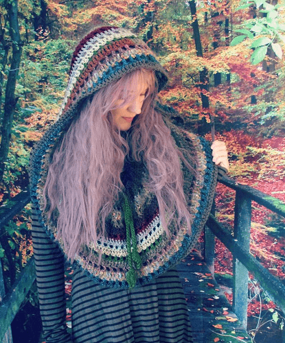 crochet hooded cloak