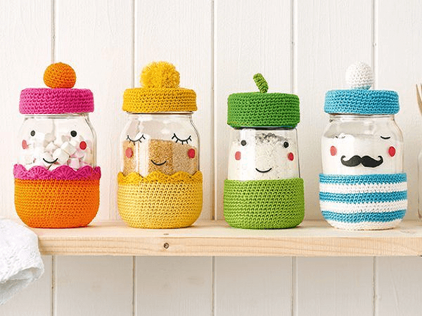 Crochet Jar Covers Pattern by Phoebe Burt