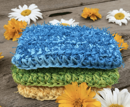 Sunburst Dish Scrubby Crochet Pattern, Kitchen Scrubbies, Pan Scrubber 