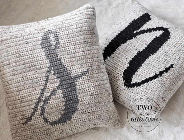 Crochet Monogram Pillow Pattern by TLB Patterns