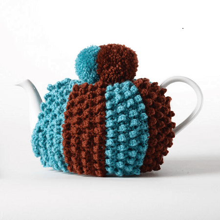 Crochet Popcorn Tea Cozy Pattern by Yarnspirations