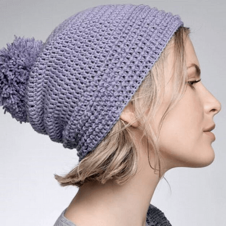 Crochet Ridge Beanie Pattern by Red Heart