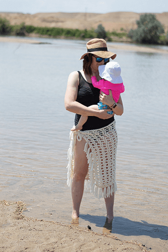 Crochet Sarong Beach Cover Up Pattern by Whistle And Ivy