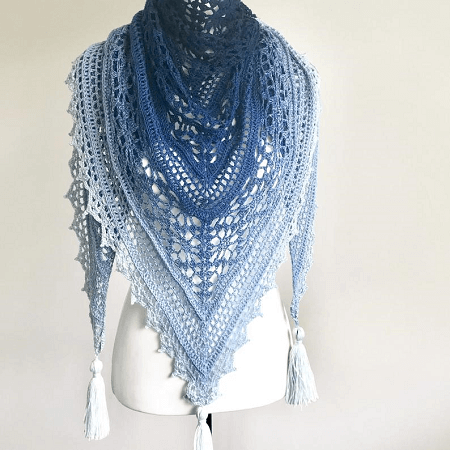 Crochet Wedding Shawl, Crochet Shawl Scarf, Triangle Shawl Wrap ...