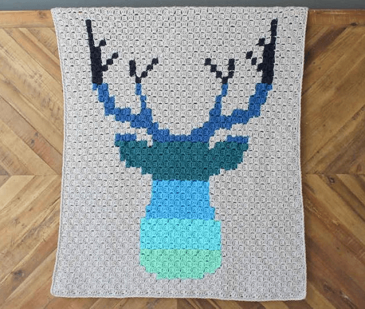 Deer C2C Blanket Crochet Pattern by Make And Do Crew