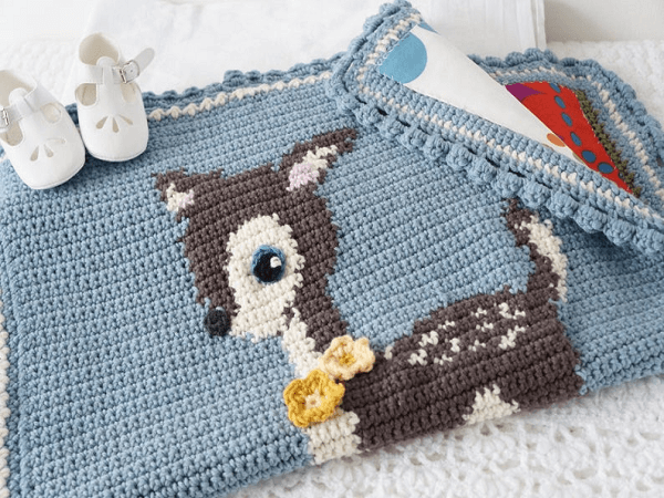 Deer Crochet Blanket Pattern by Little Doolally