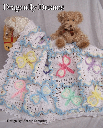 Dragonfly Dreams Crochet Baby Blanket Pattern by Creeksendinc