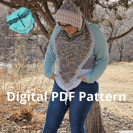 Dragonfly Hooded Cowl Crochet Pattern by Dragonfly Creations 83