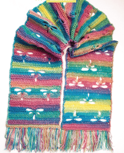Dragonfly Scarf Crochet Pattern by Stitch 11