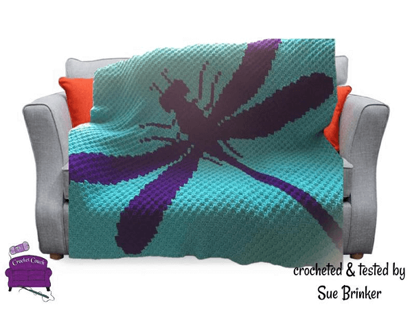 Dragonfly Silhouette Afghan Crochet Pattern by Crochet Couch