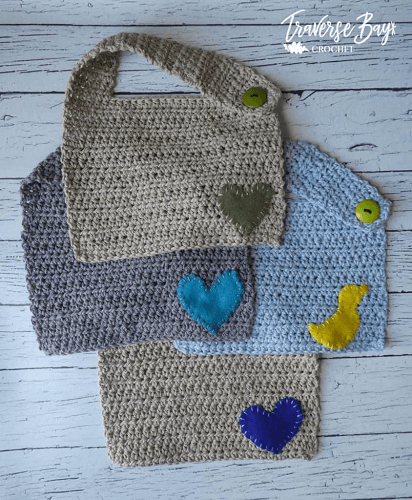 Easy Crochet Baby Bib Pattern by Traverse Bay Crochet