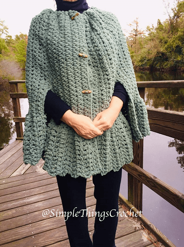 Easy Crochet Cape Pattern by Simple Things By Tia