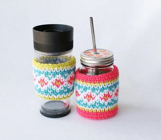 Fair Isle Jar Cozies Crochet Pattern by Midknits