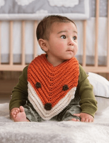 Finley, The Fox Bib Free Crochet Pattern by Petals To Picots