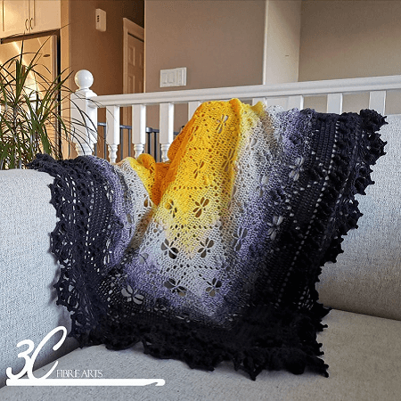 Flight Of The Dragonfly Crochet Blanket Pattern by Auburn Craft