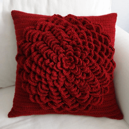 Flower Pillow Cover Crochet Pattern by Crochet Spot Patterns
